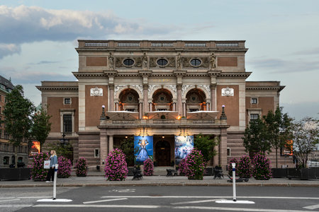 Stockholm, Sweden. September 2019.   view of the facade of the building of the Swedish Royal Operaのeditorial素材