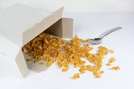 A box with  generic cereal box  on a white surfaceの写真素材