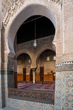 Fez, Morocco. November 9, 2019. The Bou Inania madrasa building complexのeditorial素材