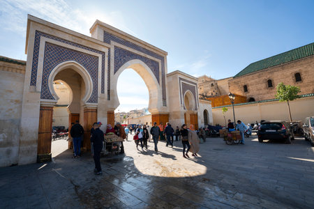 Fez, Morocco. November 9, 2019.  A view of the Bab Rcif  city gateのeditorial素材
