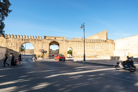 Fez, Morocco. November 9, 2019. A view of the Bab Chems city gate