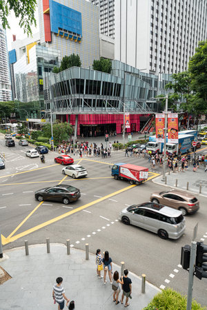 Singapore. January 2020. The traffic in Orchard Road