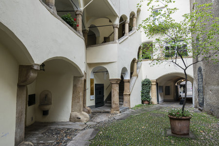 Graz, Austria. August 2020. The tram stops in Jakominiplatzのeditorial素材
