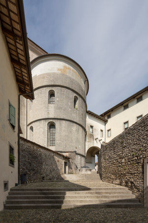 Cividale del Friuli, Italy. May 5, 2021. an old staircase in the historic center of the townのeditorial素材
