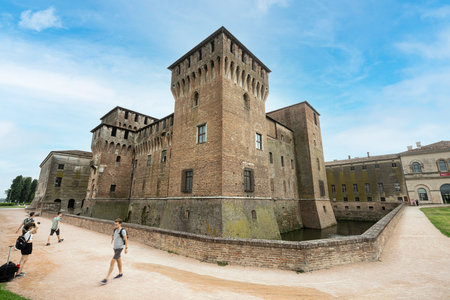 Mantua, Italy. July 13, 2021. a panoramic view of the Castle of San Giorgio in thr city centerのeditorial素材