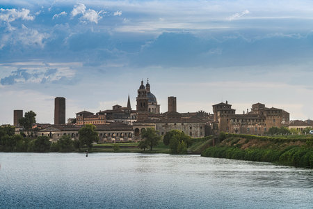 Mantua, Italy. July 13, 2021. A panoramic view of the cityのeditorial素材