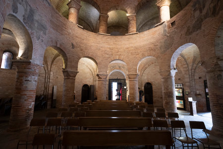 Mantua, Italy. July 13, 2021. Internal view of the ancient church called Rotonda di San Lorenzo in the city centerのeditorial素材