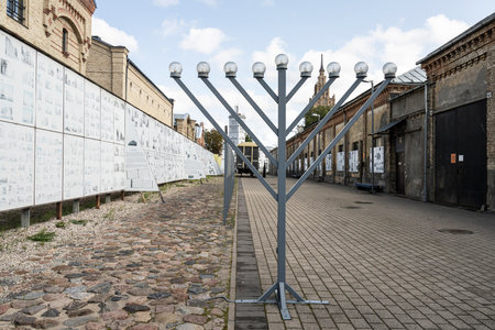 Riga, Latvia. August 2021. details of the interior of the Riga Ghetto and Latvian Holocaust Museum in the city centerのeditorial素材