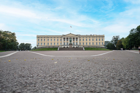 Oslo, Norway. September 2021. the panoramic view of the The Royal Palace in the city centerのeditorial素材