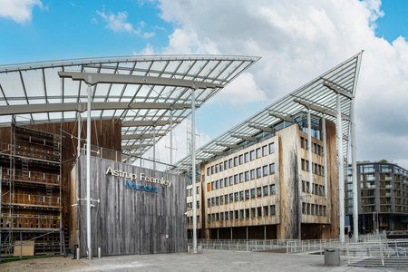 Oslo, Norway. September 2021. Exterior view of the Astrup Fearnley Museum of Modern Art in the city centerのeditorial素材