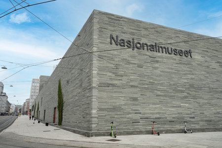 Oslo, Norway. September 2021. exterior view of the national art museum building in the city centerのeditorial素材
