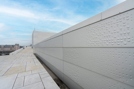 Oslo, Norway. September 2021. panoramic view of the Oslo Opera House in the city centerのeditorial素材