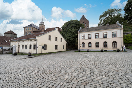Oslo, Norway. September 2021. The panoramic view of Akershus Fortress building in the city centerのeditorial素材