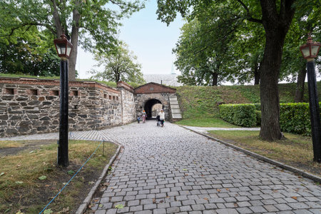 Oslo, Norway. September 2021. The panoramic view of Akershus Fortress building in the city centerのeditorial素材
