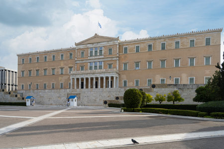 Athens, Greece. November 2021. exterior view of the greek parliament building in the city centerのeditorial素材