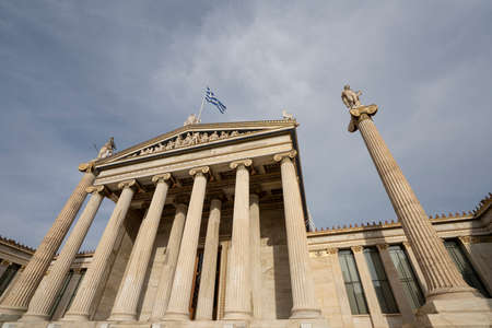 Athens, Greece. November 2021. external view of the Athens Academy building in the city centerの写真素材