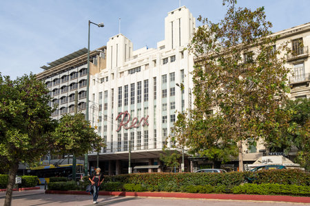 Athens, Greece. November 2021. external view of REX Theater in the city centerのeditorial素材