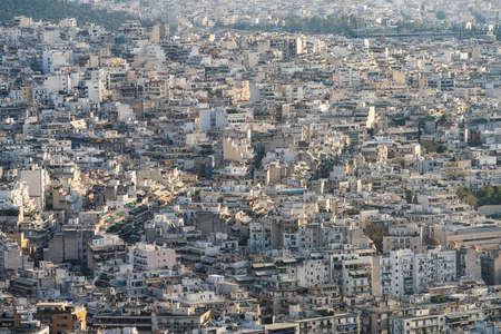 Athens, Greece. November 2021. aerial view of the city at sunsetの写真素材