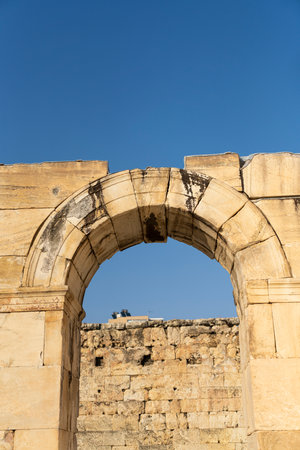 Athens, Greece. November 2021. the archaeological site of Hadrian's library in the city centerのeditorial素材