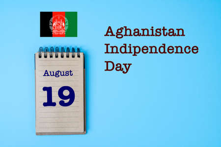 Independence Day of Afghanistan with the calendar indicating August 19 and the Ukrainian flag