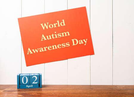 The concept of the United Nations World Autism Awareness Day at April 2.の写真素材