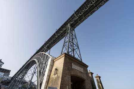 Porto, Portugal. March 2022. panoramic view of the Dom LuÃ­s I bridge over the Douro river in the city centerのeditorial素材