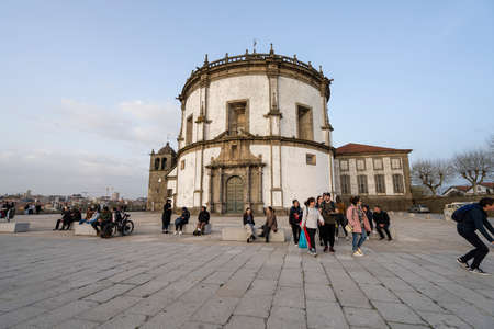 Porto, Portugal. March 2022. panoramic view of the Monastery of Serra do Pilar in the city centerのeditorial素材