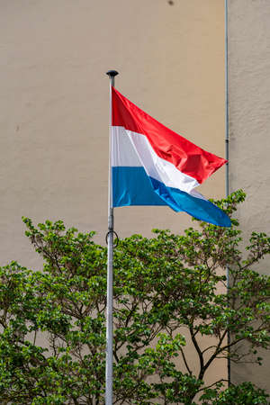 Luxembourg city, May 2022. a view of the Luxembourg flag wavingのeditorial素材