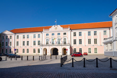 Tallinn, estonia. July 2022. panoramic view of the The Parliament Of Estonia building int the old townのeditorial素材
