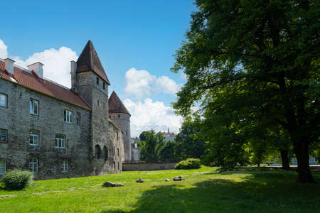Tallinn, estonia. July 2022. view of the Nunnadetagune torn medieval tower in the city centerのeditorial素材