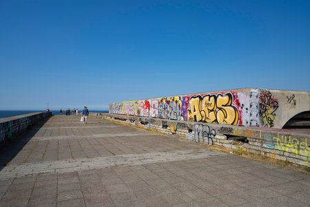 Tallinn, estonia. July 2022. View of Linnahall, a Soviet-era architectural structure built for the XXII Moscow Olympics which at the time was called Palace of Culture and Sports IV Lenin, located near the city's portのeditorial素材