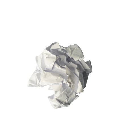 a crumpled sheet of paper on a transparent backgroundの写真素材