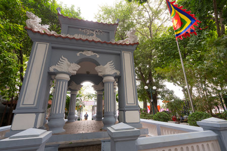 Hanoi, Vietnam, January 2023. View of the King Le Thai To's Temple in the city centerのeditorial素材