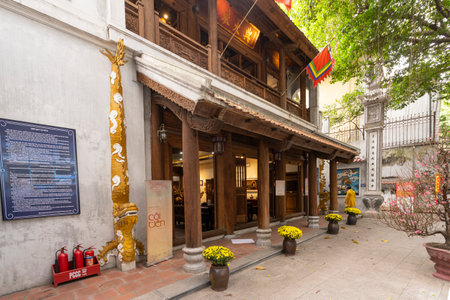 Hanoi, Vietnam, January 2023. View of the King Le Thai To's Temple in the city centerのeditorial素材