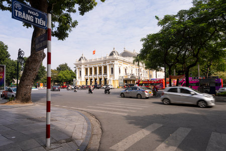 Hanoi, Vietnam, January 2023. Hanoi Opera House. Sumptuous 1911 theater that hosts classical music concerts, dance performances and opera.のeditorial素材