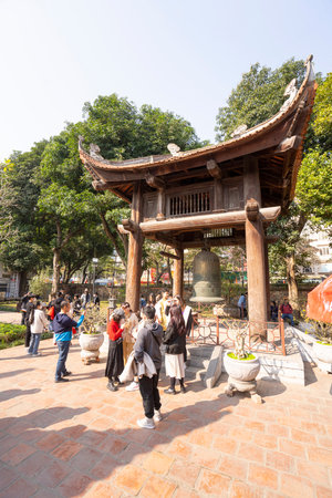 Hanoi, Vietnam. January 2023. the courtyard of the old Library templeのeditorial素材
