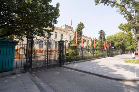 Hanoi, Vietnam, January 2023. exterior view Government Guest House (Tonkin Palace) in city centerのeditorial素材