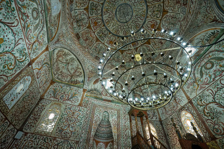 Tirana, Albania. March 2023. indoor view of the Et'hem Bej Mosque in Skenderbej square in the city centerのeditorial素材