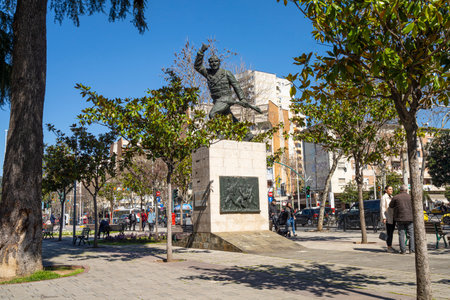 Tirana, Albania. March 2023. The Unknown Soldier Statue (Ushtari i Panjohur) in a square of the city centerのeditorial素材