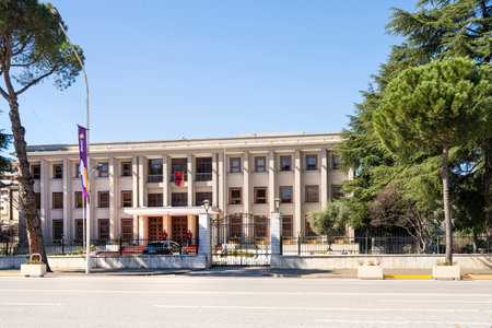 Tirana, Albania. March 2023. The Albanian President's Office building in the city centerのeditorial素材