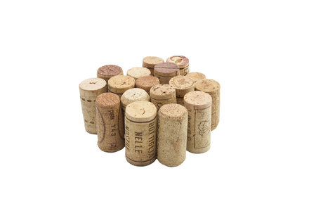 some insulating corks on a transparent surfaceのeditorial素材