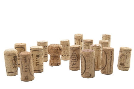 some insulating corks on a transparent surfaceのeditorial素材