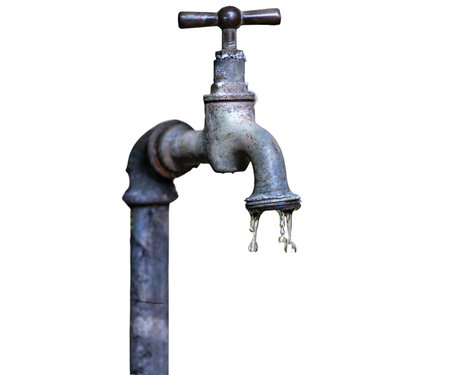 the faucet in the courtyard that dripsの写真素材