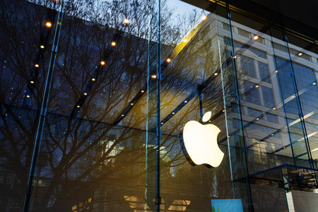 Tokyo, Japan. January 9, 2024. Exterior view of the Apple brand store in the city centerのeditorial素材