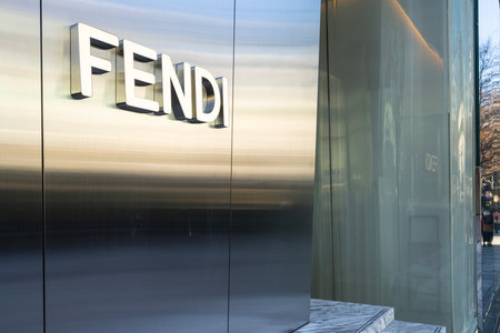 Tokyo, Japan. January 9, 2024. Exterior view of the Fendi luxury brand store in the city centerのeditorial素材