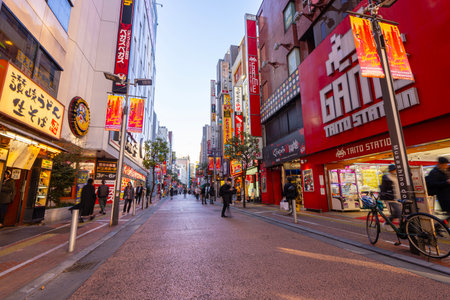 Tokyo, Japan. January 9, 2024. people walking among the Musashino Street in the city centerのeditorial素材