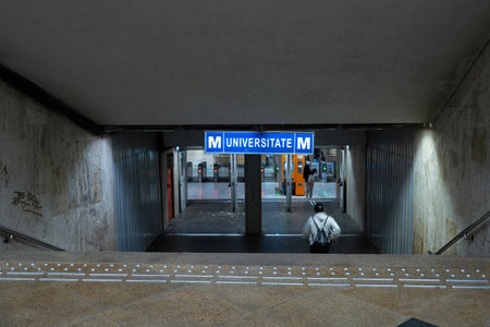 Bucharest, Romania. May 23, 2024. Interior view of the Universitate metro station in the city centerのeditorial素材