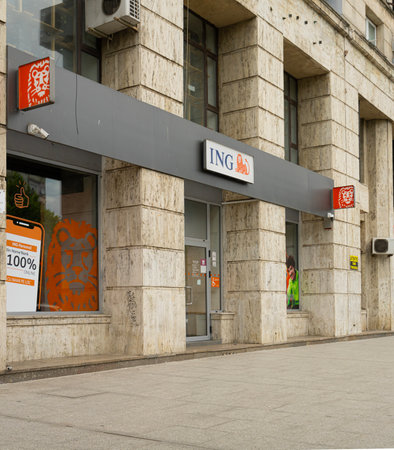 Bucharest, Romania. May 23, 2024. External view of the logos of ING Direct branch in the city centerのeditorial素材