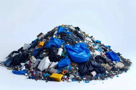 AI generated image. a pile of garbage on a white backgroundの素材