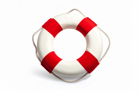 AI generated image. a colorful life preserver isolated on a white backgroundの素材